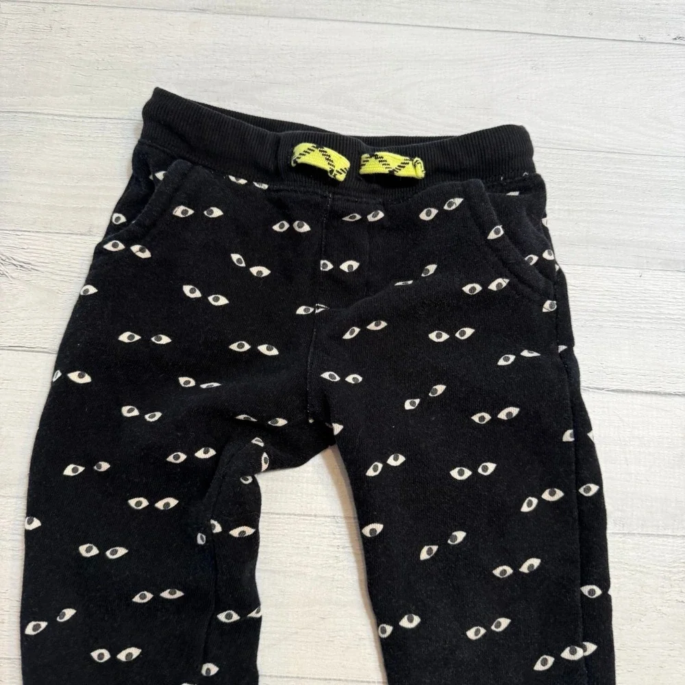 Gymboree kids black‎ holloween joggers with eyes 2T